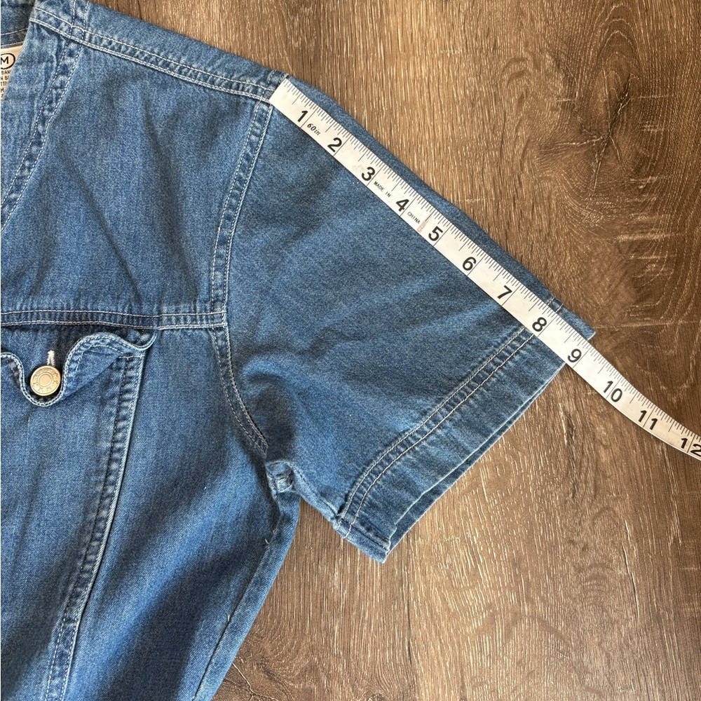 vintage 90s Casualaire denim short sleeve jumpsuit - Picture 6 of 9